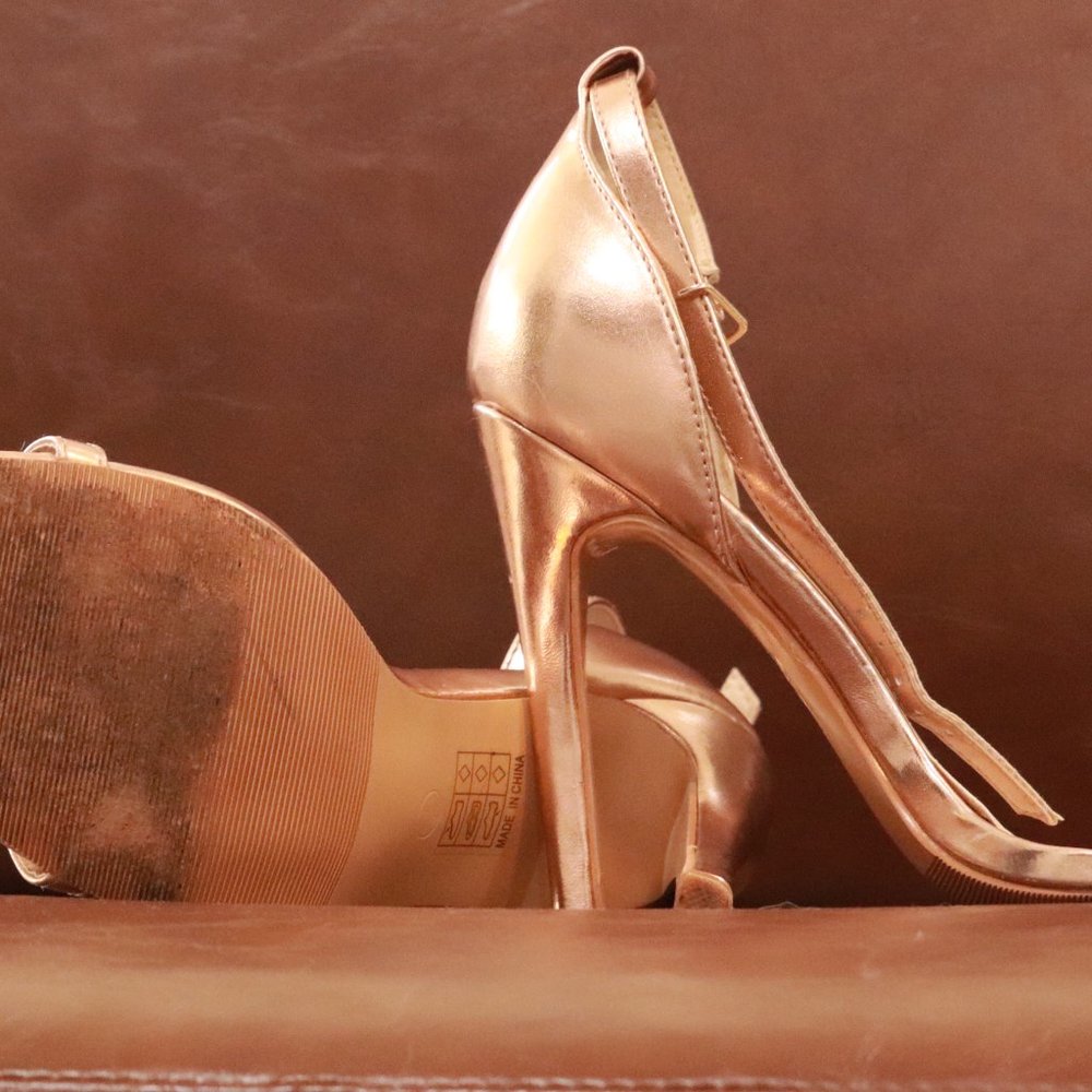 Truffle Collection, Open Toe, Ankle Strap Copper … - image 5